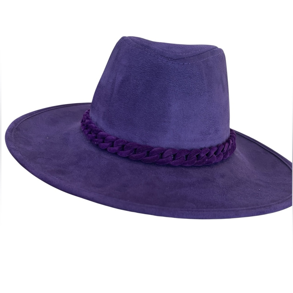 HAT western/fedora style felt purple with velvet braid hat band NWT cowgirl/boy